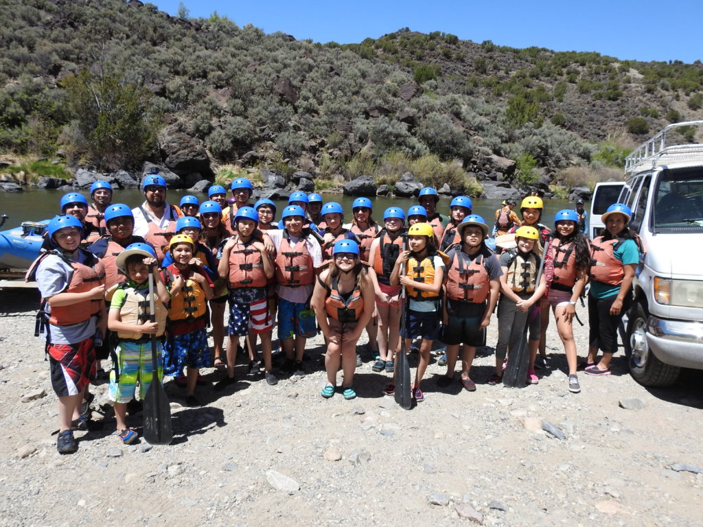 Group of Kids Ready For Rafting